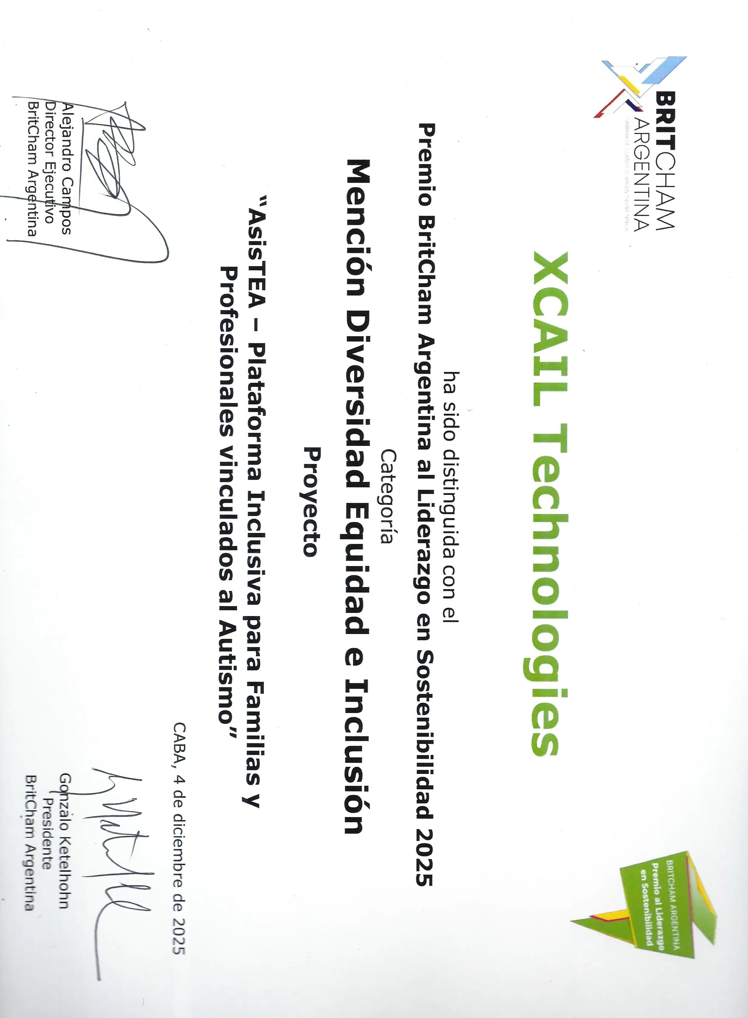 Certificado Britcham 2025